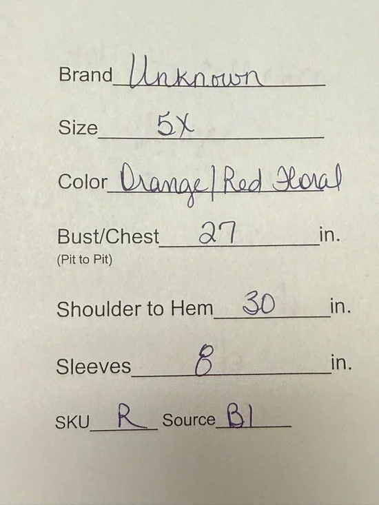 Floral V Neck Blouse 5XL Plus Size Red Orange White Boho Spring Summer Top - Picture 7 of 7